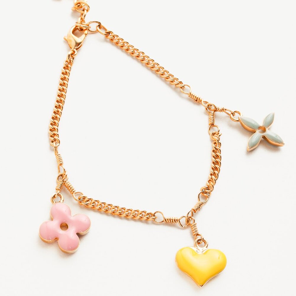 Louis Vuitton Sweet Monogram Gold-Tone Charm Bracelet
